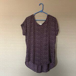 Purple Polka Dot Blouse - Large